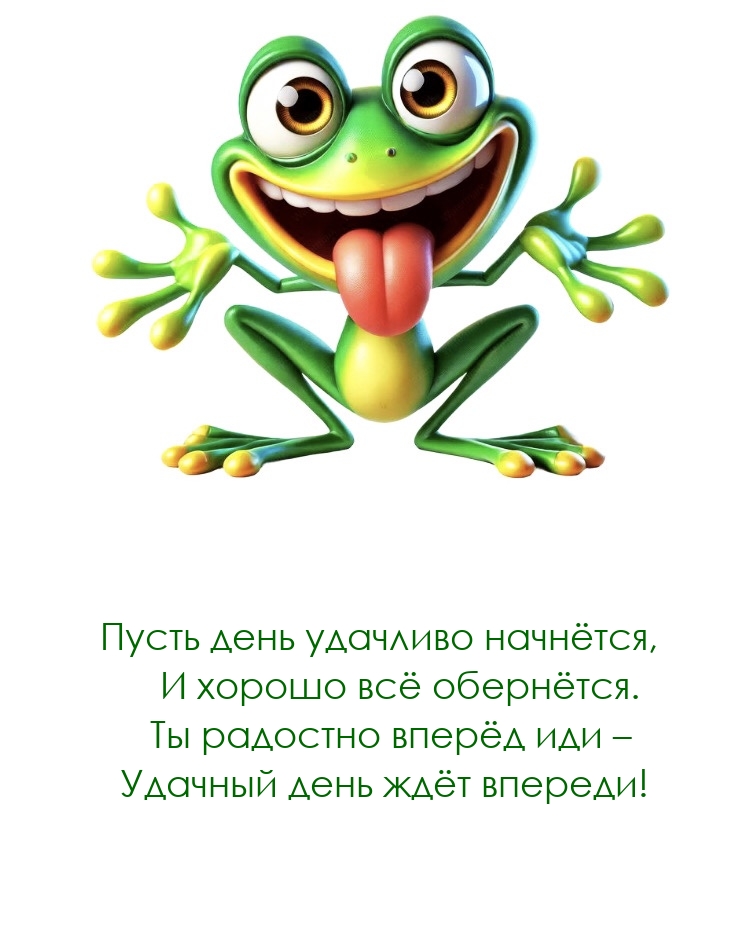 Пусть день удачливо начнётся, и хорошо всё обернётся.