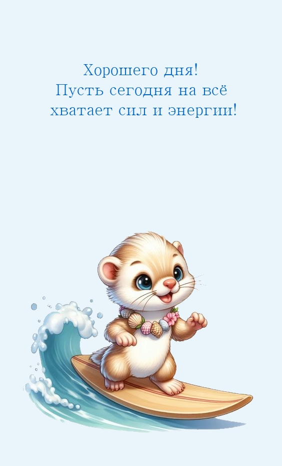 Хорошего дня! Пусть сегодня на всё хватает сил и энергии!