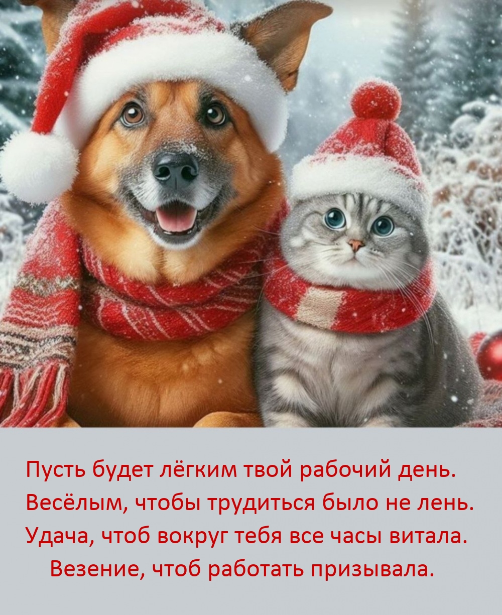 Пусть будет лёгким рабочий день. Весёлым, чтобы трудиться было не лень.