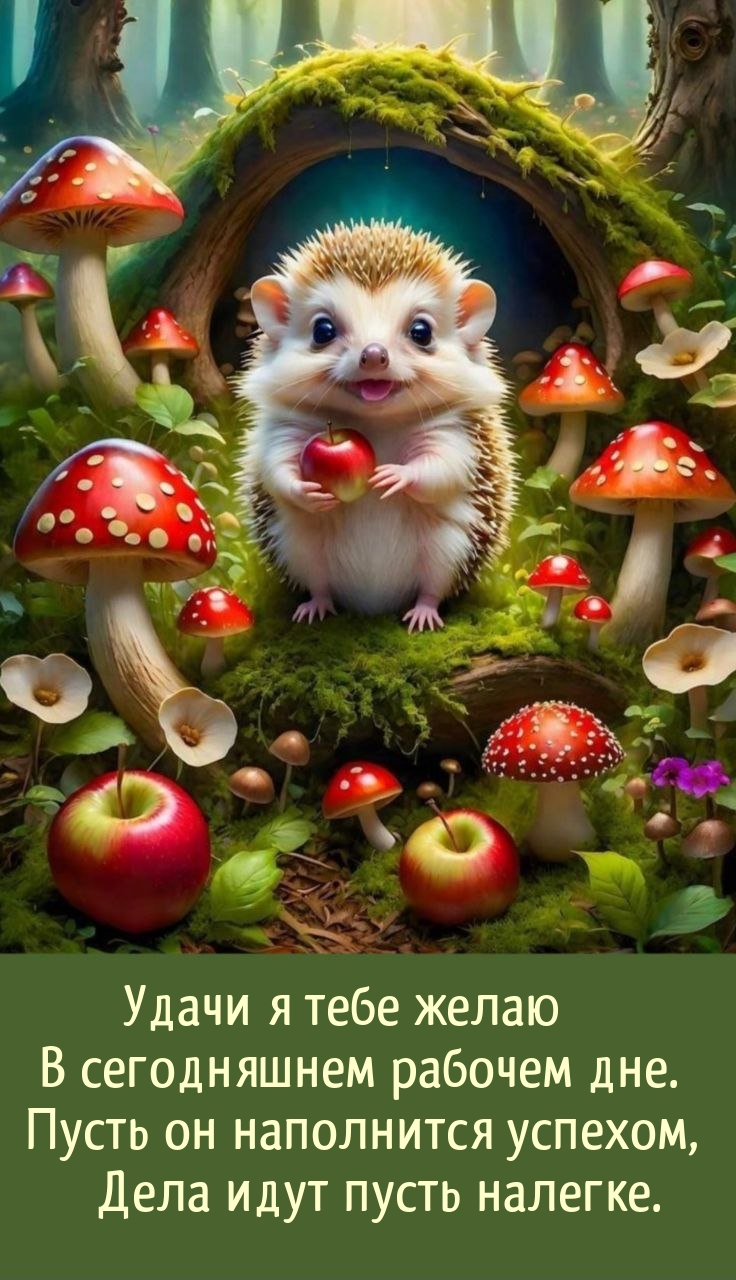 Удачи я тебе желаю в сегодняшнем рабочем дне.