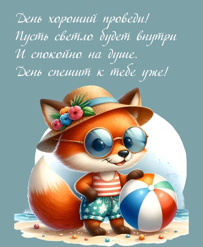 День хороший проведи! Пусть светло будет внутри и спокойно на душе.