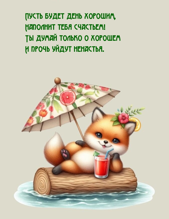 Пусть будет день хорошим, наполнит тебя счастьем!