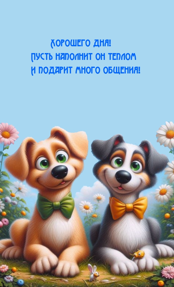 Хорошего дня! Пусть наполнит он теплом и подарит много общения!