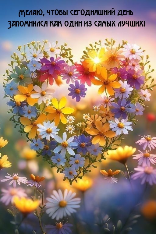 Желаю, чтобы сегодняшний день запомнился как один из самых лучших!