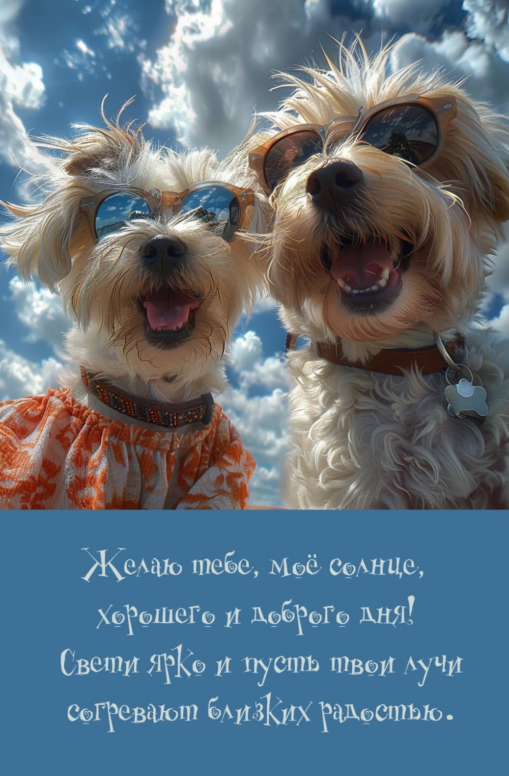 Желаю тебе, моё солнце, хорошего и доброго дня!