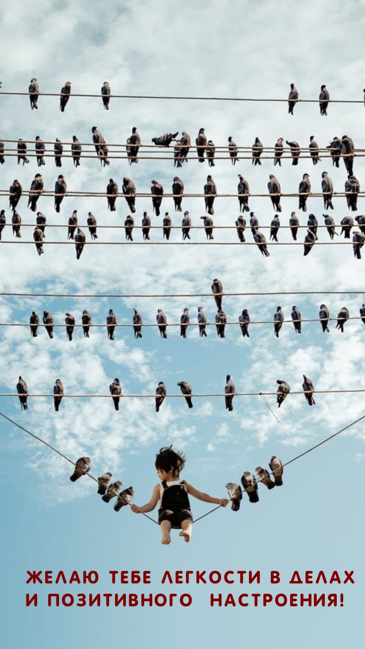 Желаю тебе легкости в делах и позитивного настроения!