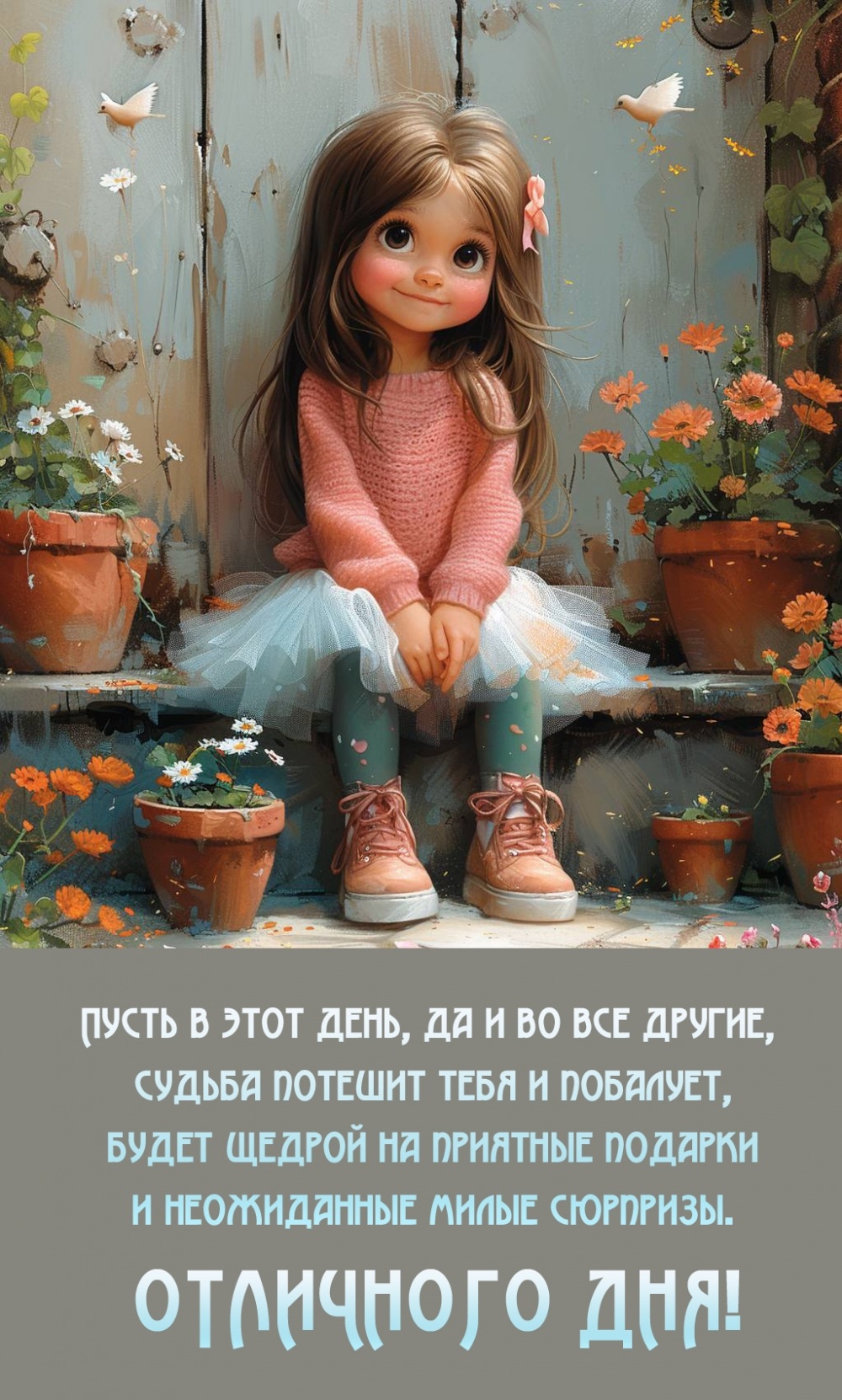 Пусть в этот день, да и во все другие, судьба потешит тебя и побалует