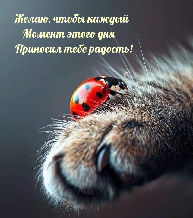 Желаю, чтобы каждый момент этого дня приносил тебе радость!