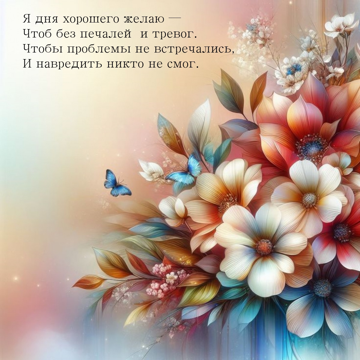 Я дня хорошего желаю — чтоб без печалей и тревог.
