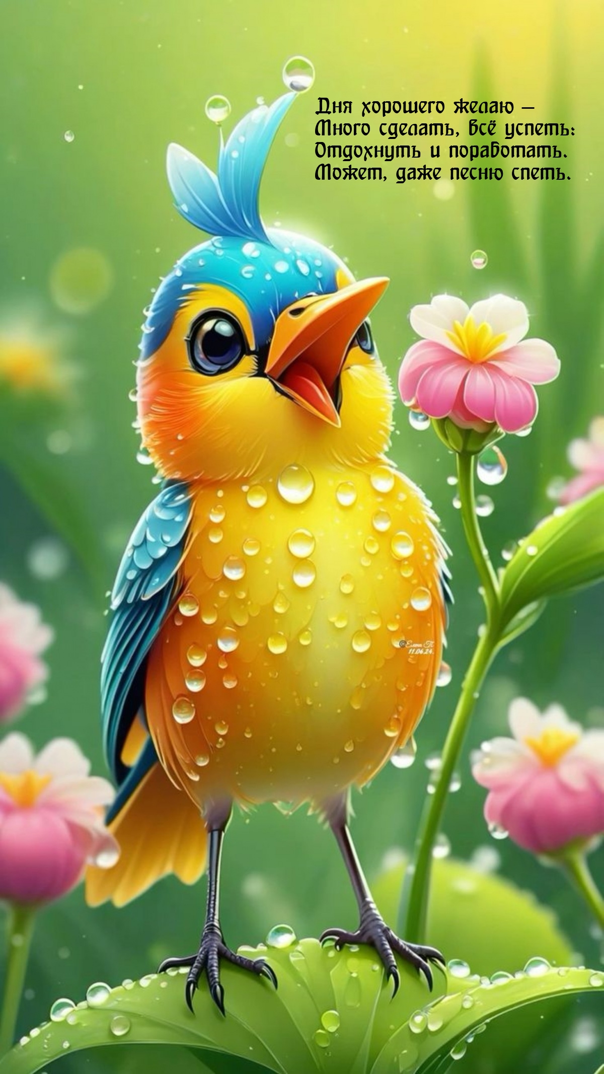 Дня хорошего желаю — много сделать, всё успеть