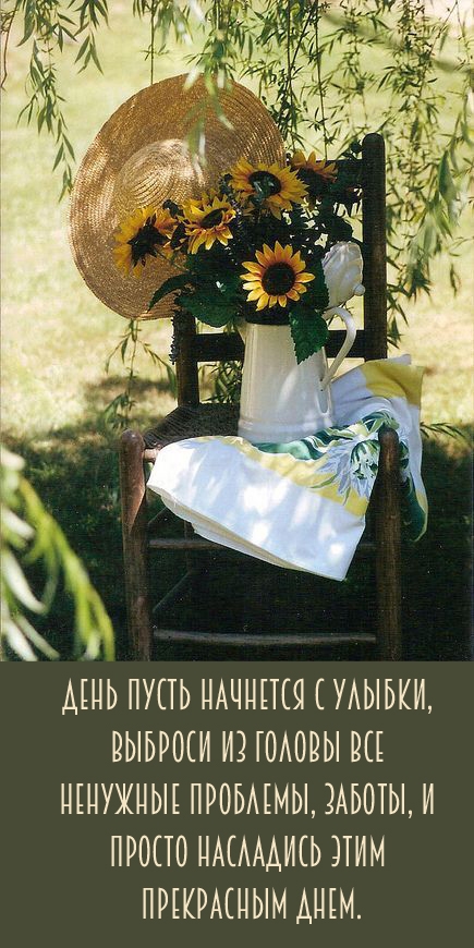 День пусть начнется с улыбки, выброси из головы ненужные проблемы