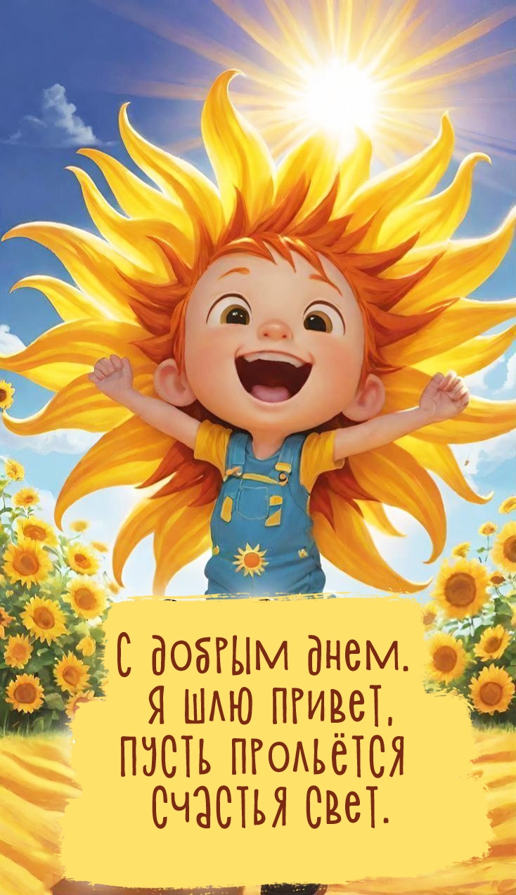С добрым днем. Я шлю привет, пусть прольётся счастья свет.