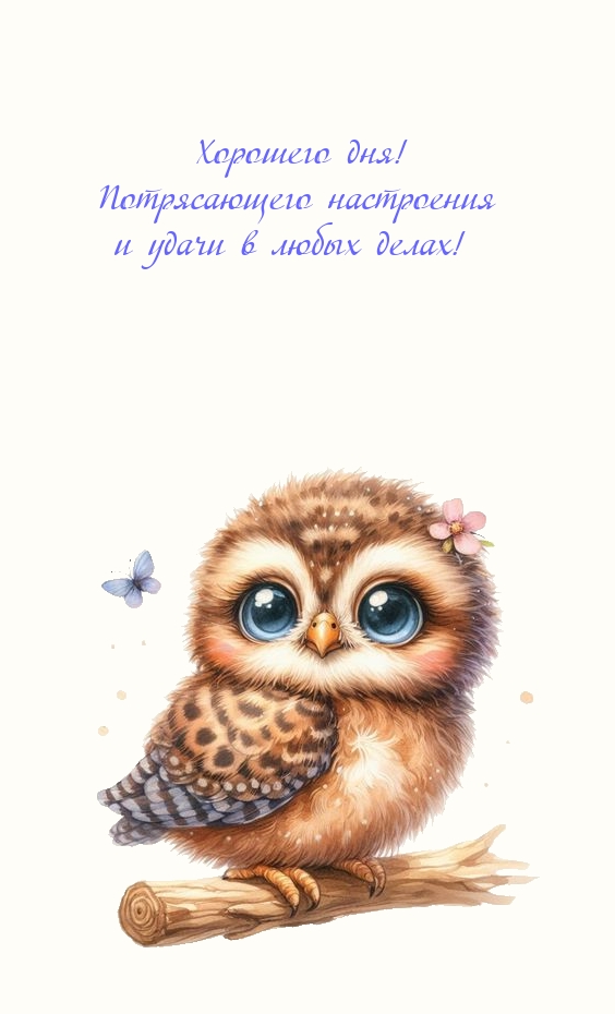 Хорошего дня! Потрясающего настроения и удачи в любых делах!