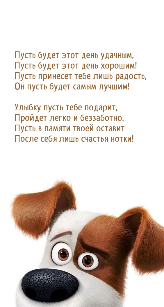 Пусть будет этот день удачным, пусть будет этот день хорошим!